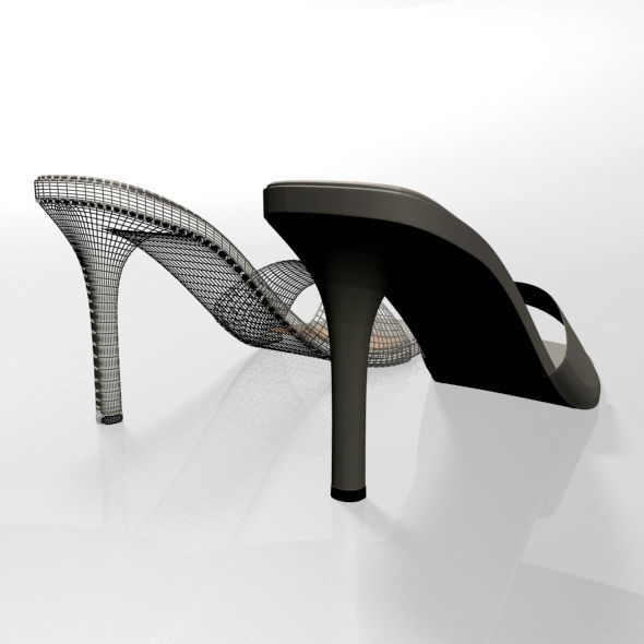 Peep-Toe High-Heel Slide Sandals 01 3D model_17