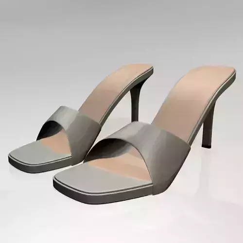 Peep-Toe High-Heel Slide Sandals 01