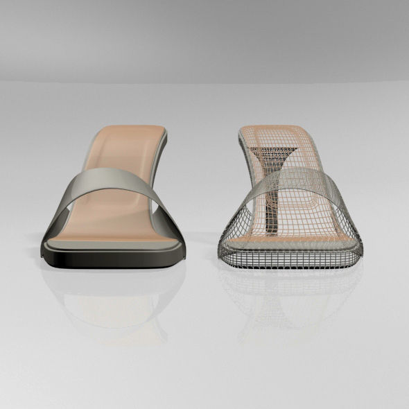 Peep-Toe High-Heel Slide Sandals 01 3D model_20