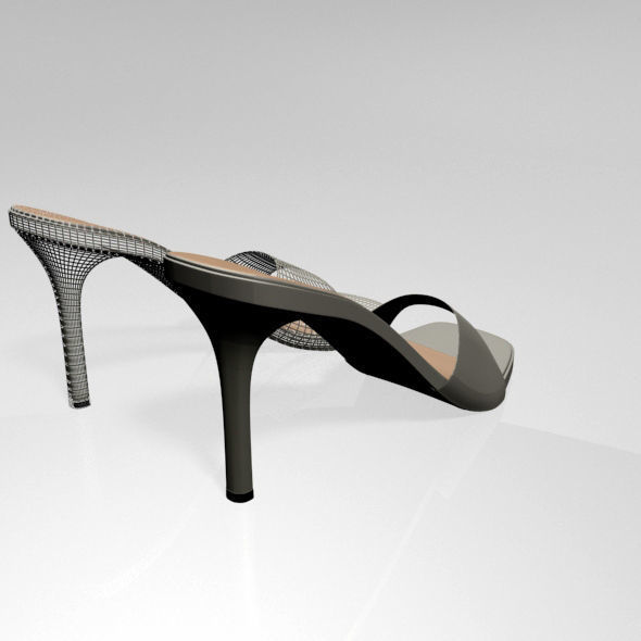Peep-Toe High-Heel Slide Sandals 01 3D model_6