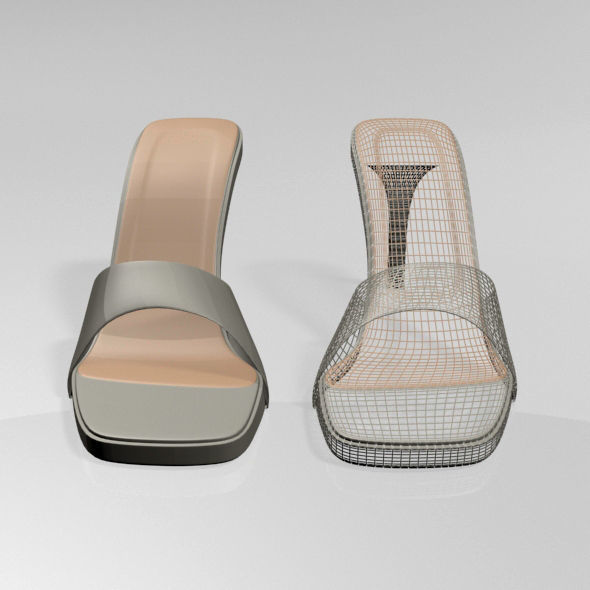 Peep-Toe High-Heel Slide Sandals 01 3D model_21