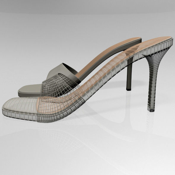 Peep-Toe High-Heel Slide Sandals 01 3D model_14