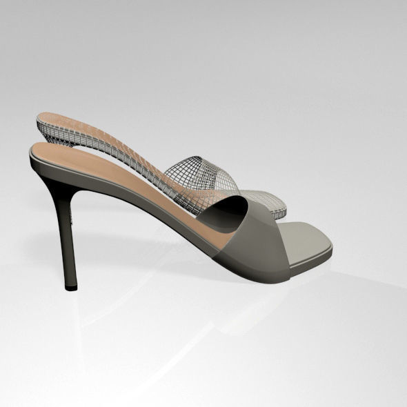 Peep-Toe High-Heel Slide Sandals 01 3D model_5