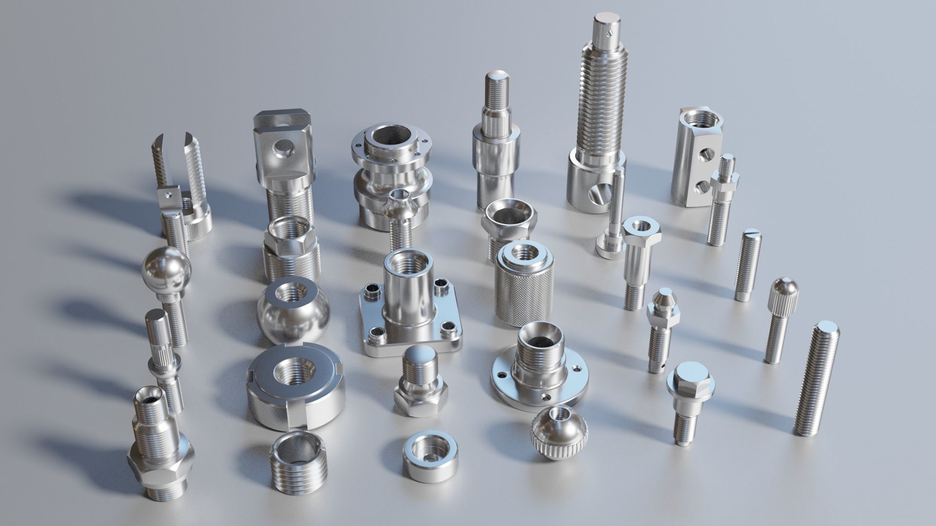Parts threaded 2 3D model | CGTrader