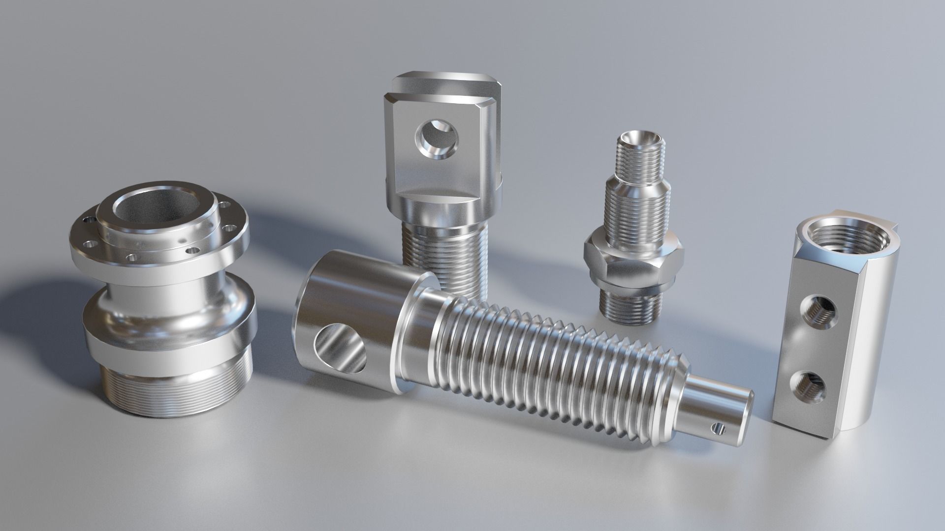 Parts threaded 2 3D model | CGTrader