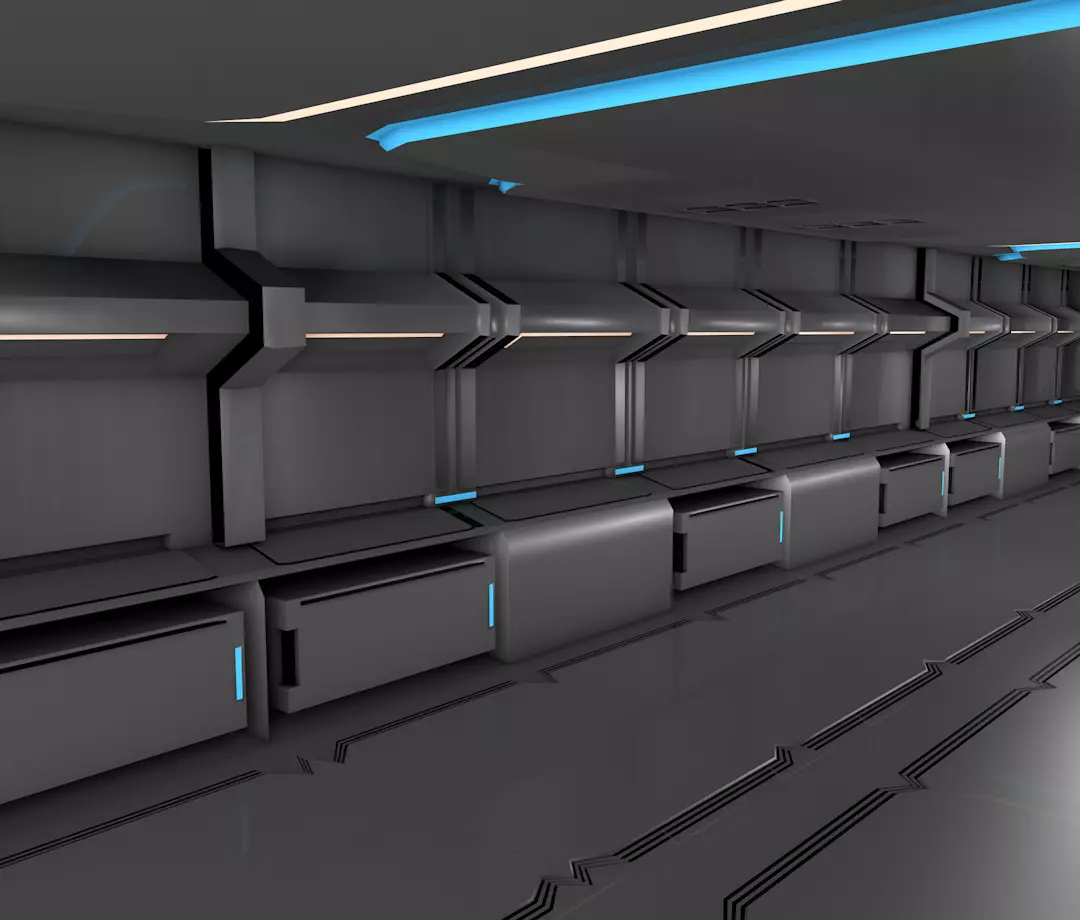 sci fi corridor 3D model