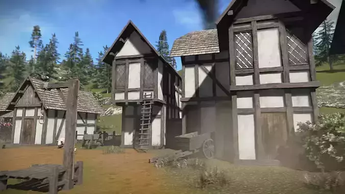 FREE Medieval Buildings Sample Model Free low-poly 3D model