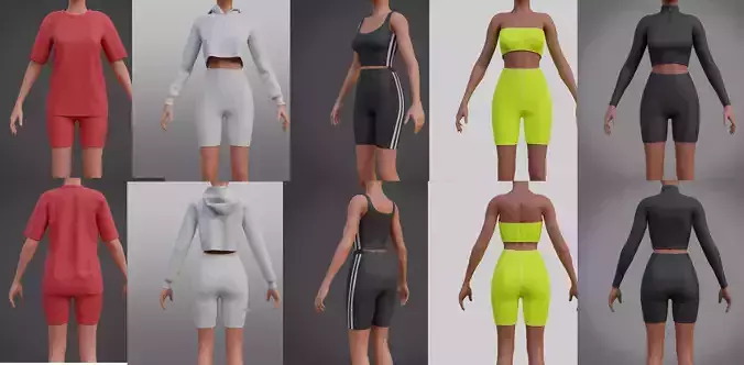 gym wear - biker shorts set collection 