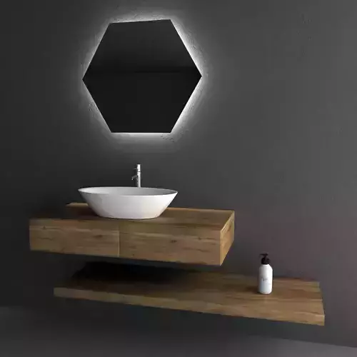 Washbasin and mirror