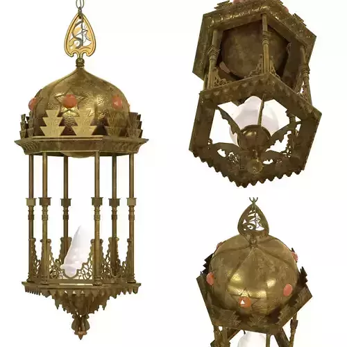 Middle Eastern Moorish Style Six-Sided Lantern 3D model