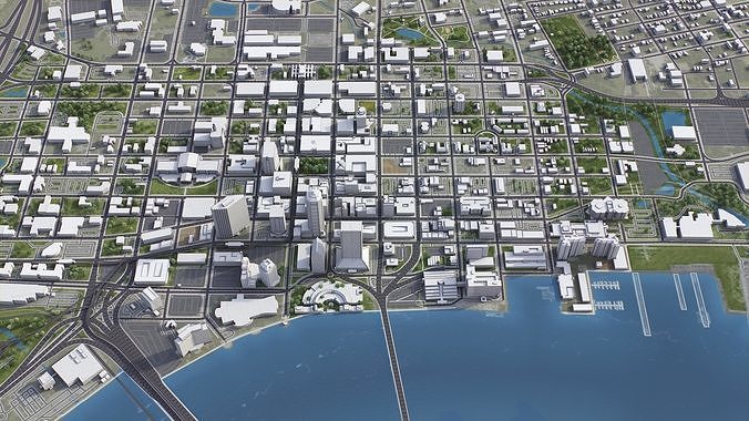 Jacksonville Low-poly 3D model 5