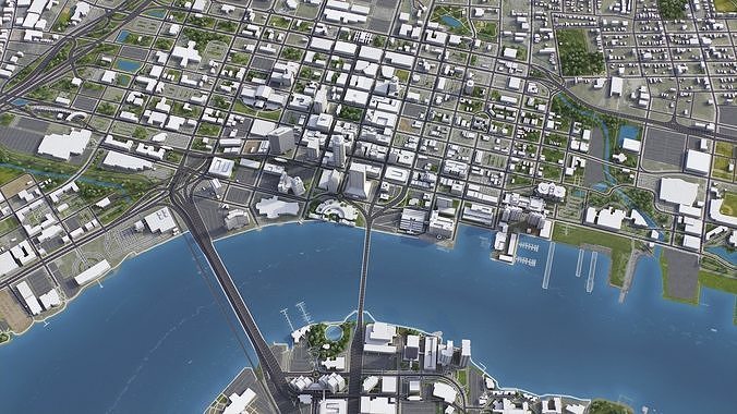 Jacksonville Low-poly 3D model 4