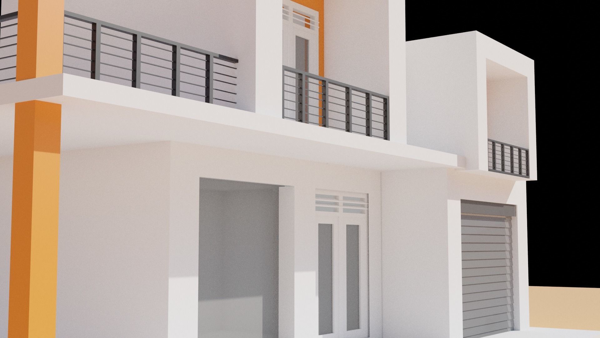 Free House Design Lowpoly Free low-poly 3D model_3