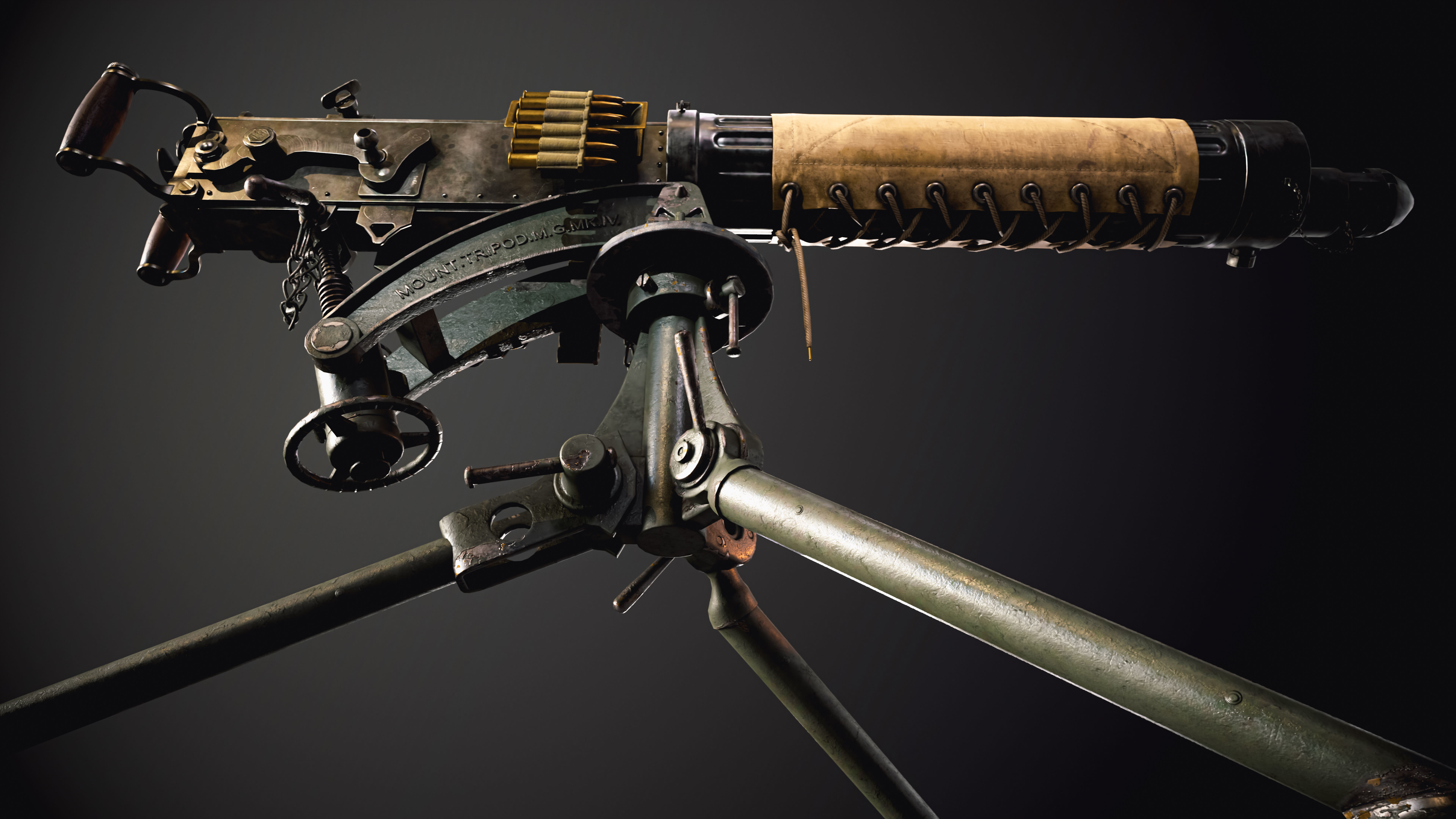 Vickers Machine Gun Low-poly 3D model_11