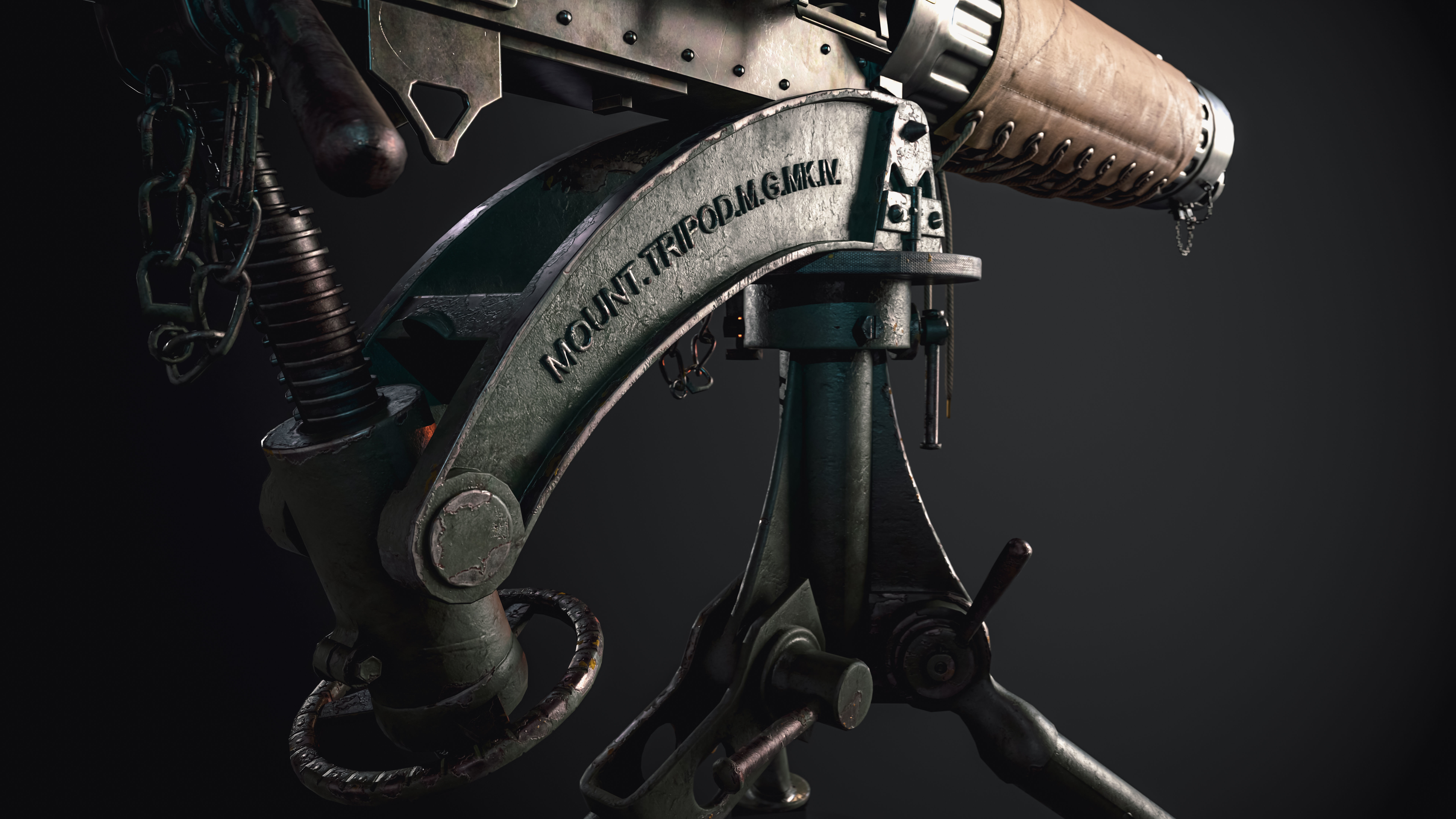 Vickers Machine Gun Low-poly 3D model_4