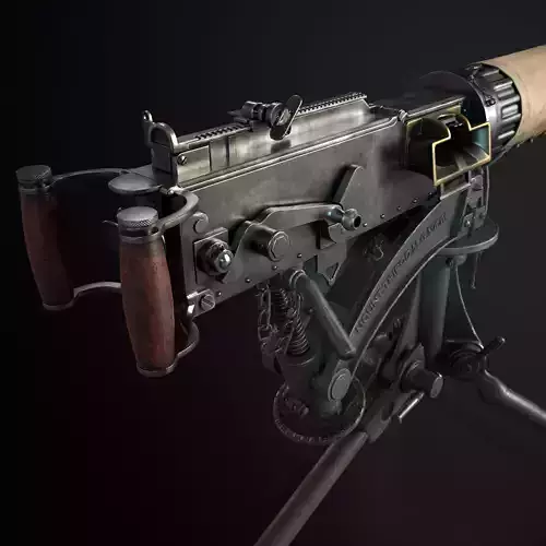 Vickers Machine Gun Low-poly 3D model