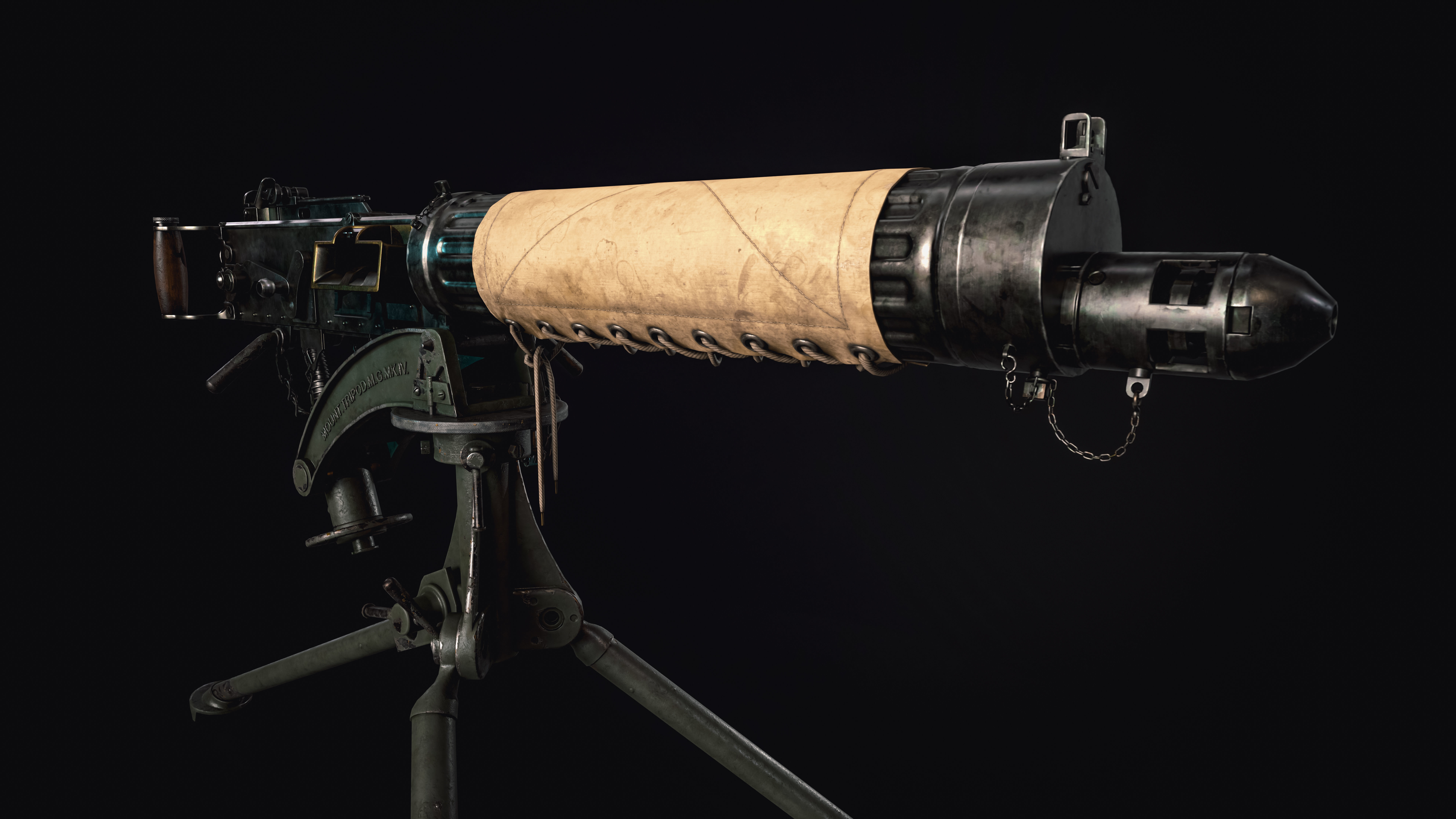 Vickers Machine Gun Low-poly 3D model_2