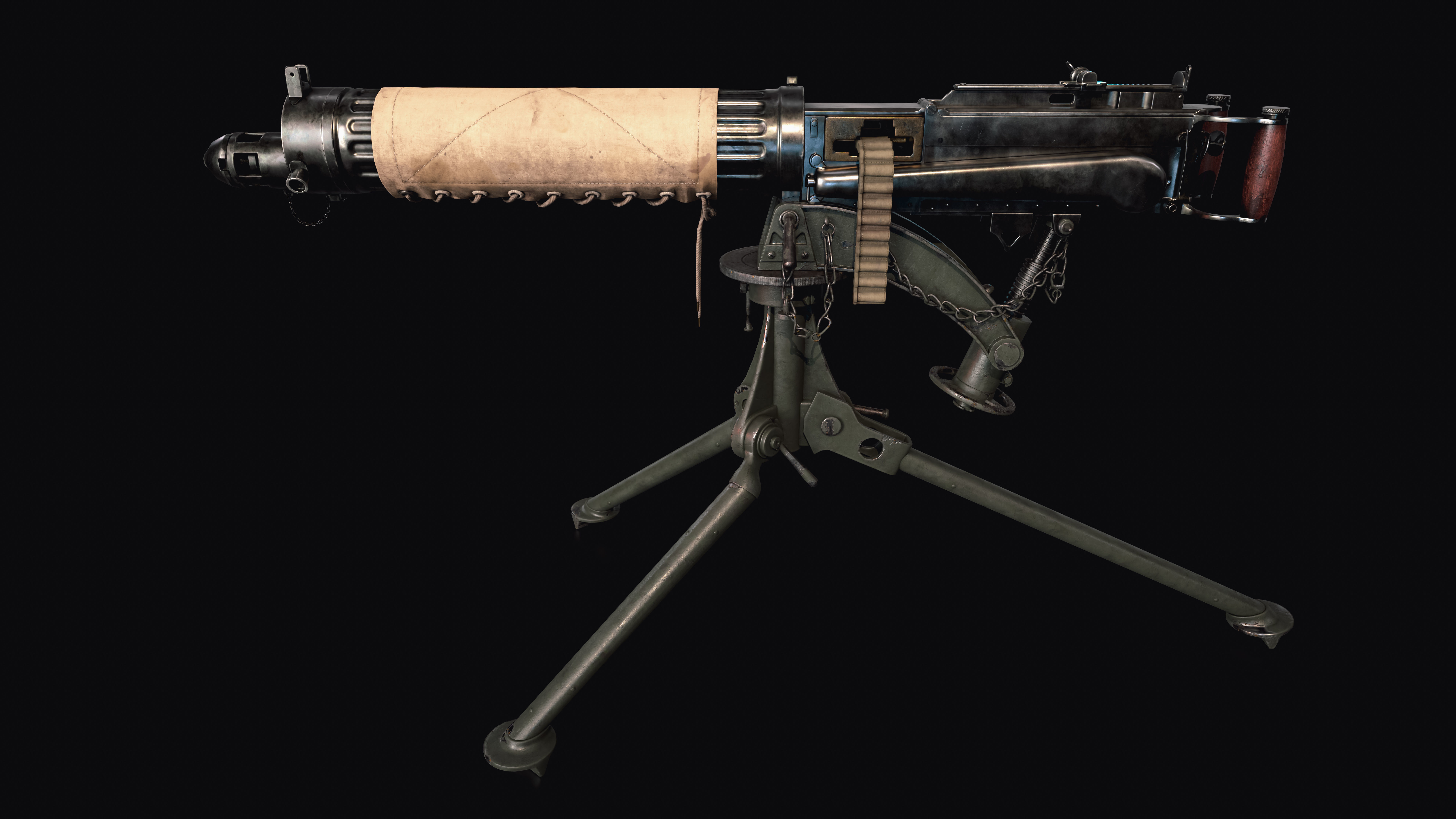 Vickers Machine Gun Low-poly 3D model_7