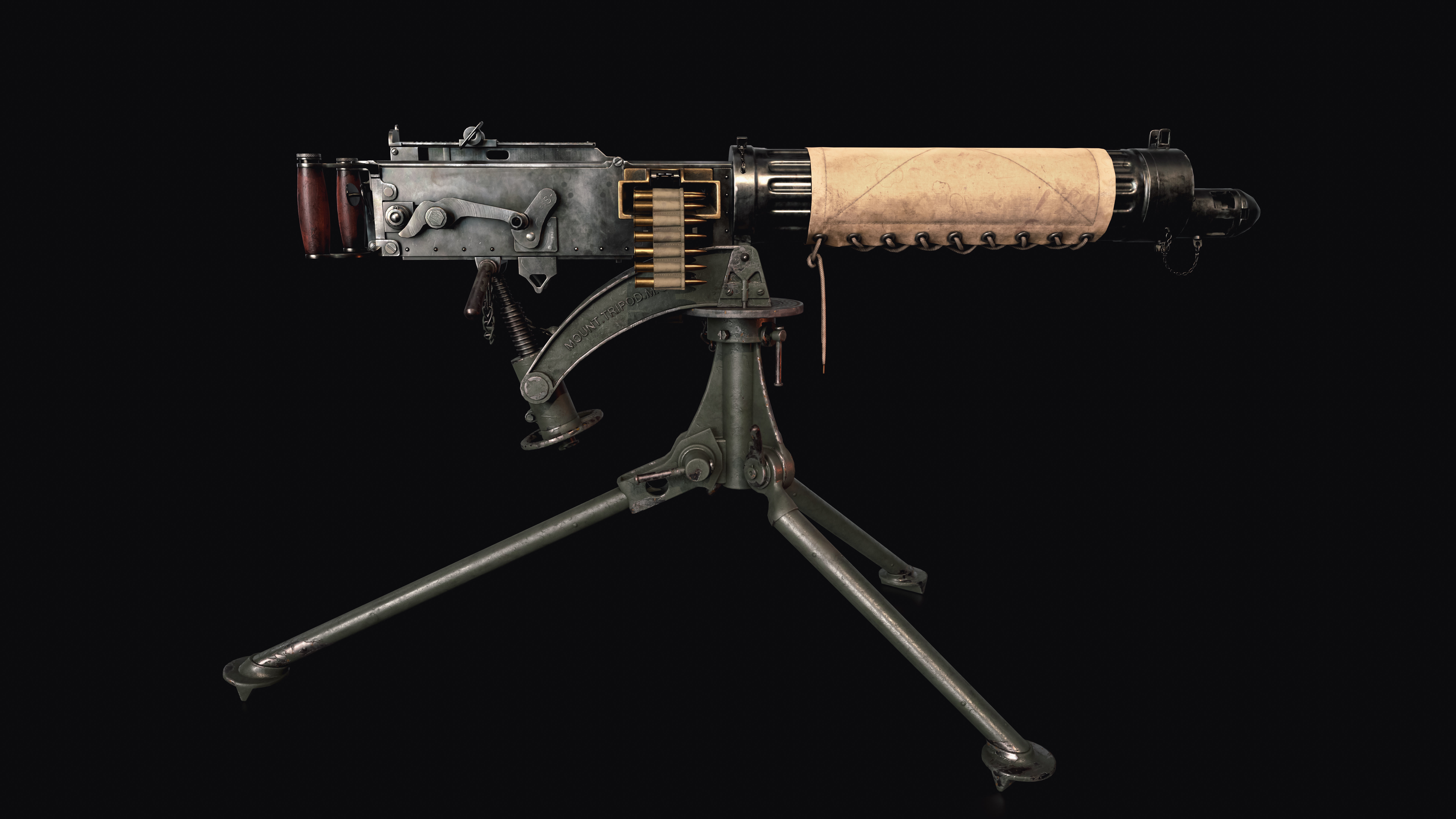 Vickers Machine Gun Low-poly 3D model_5