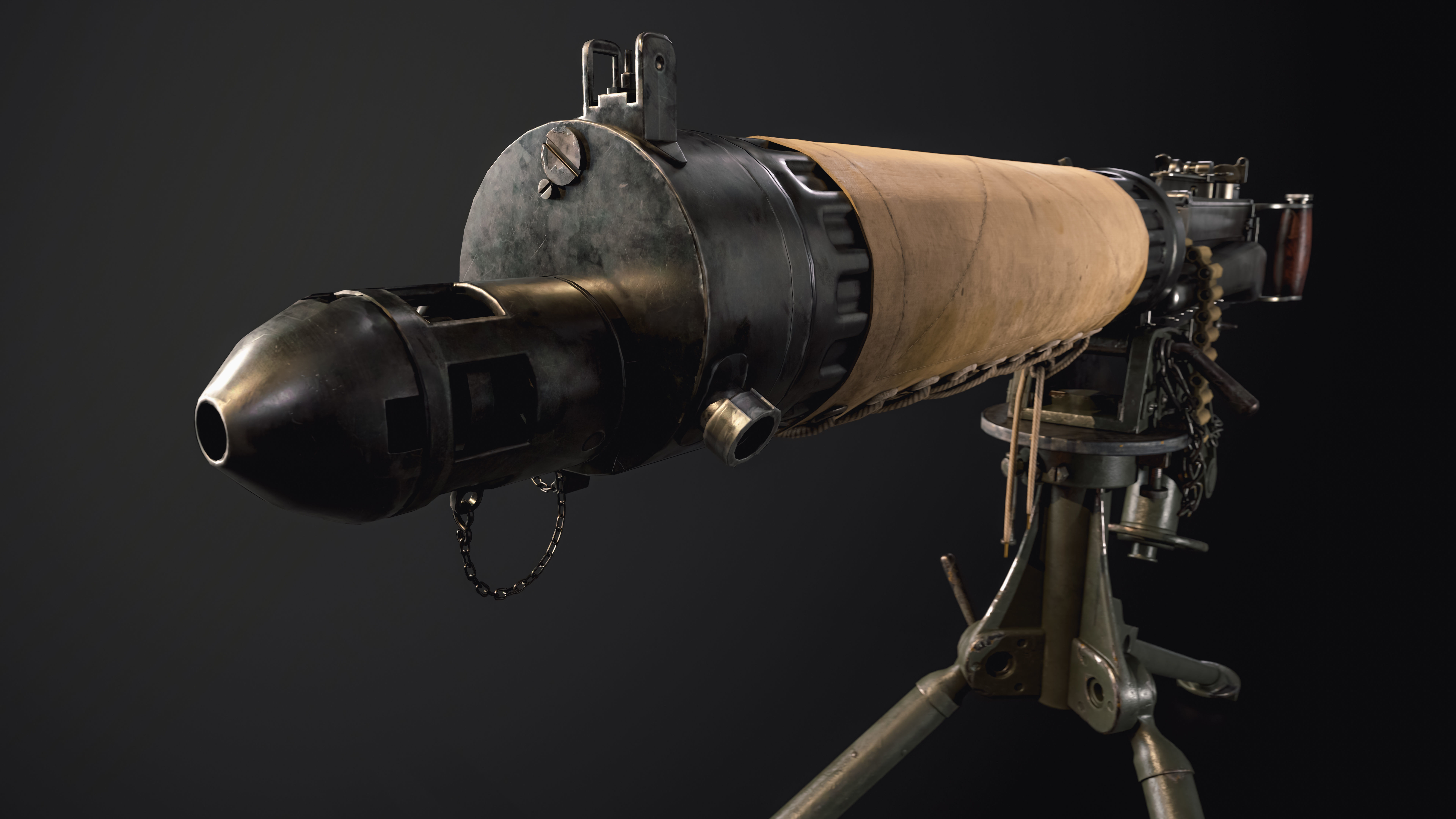 Vickers Machine Gun Low-poly 3D model_6