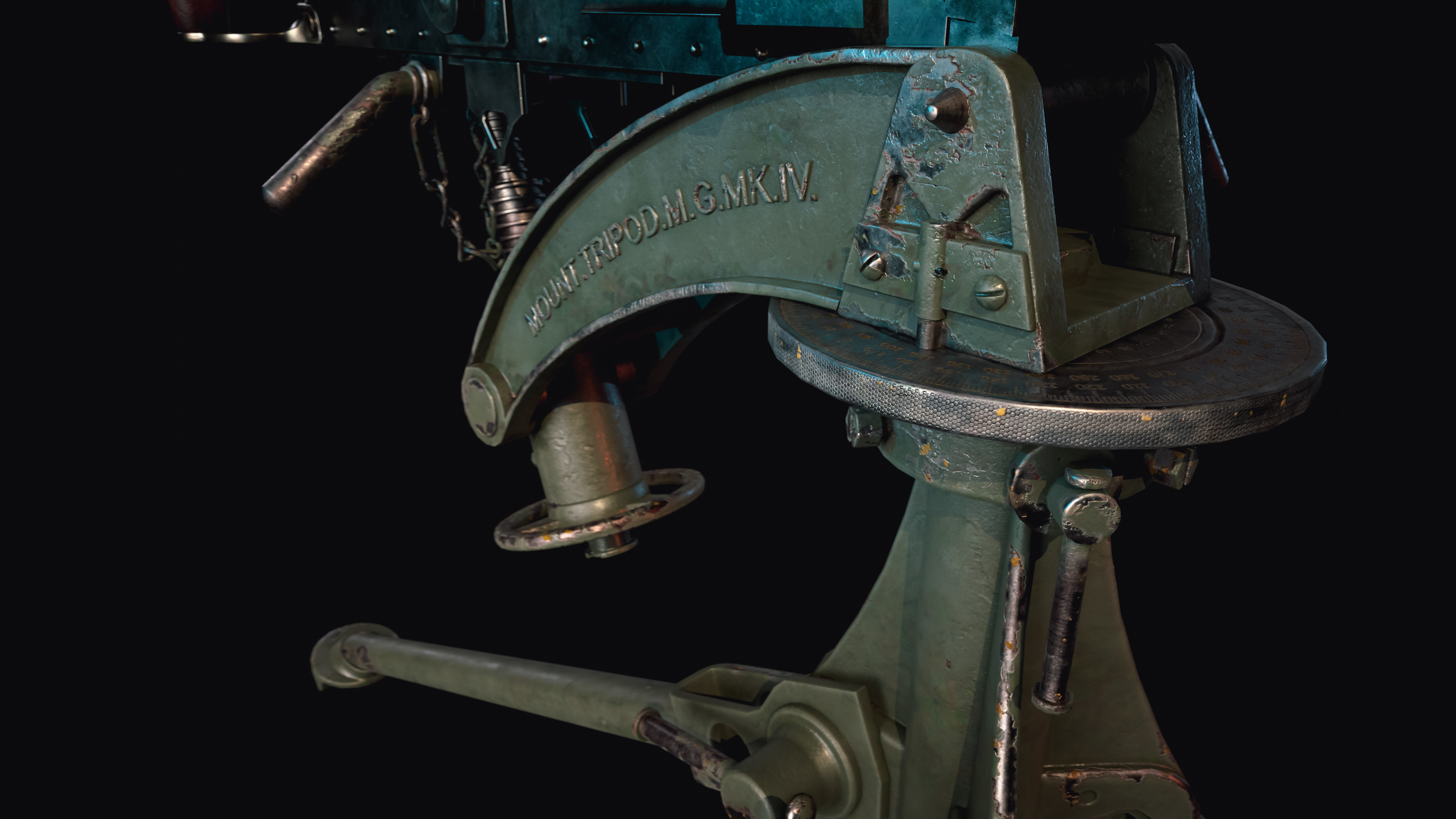 Vickers Machine Gun Low-poly 3D model_8