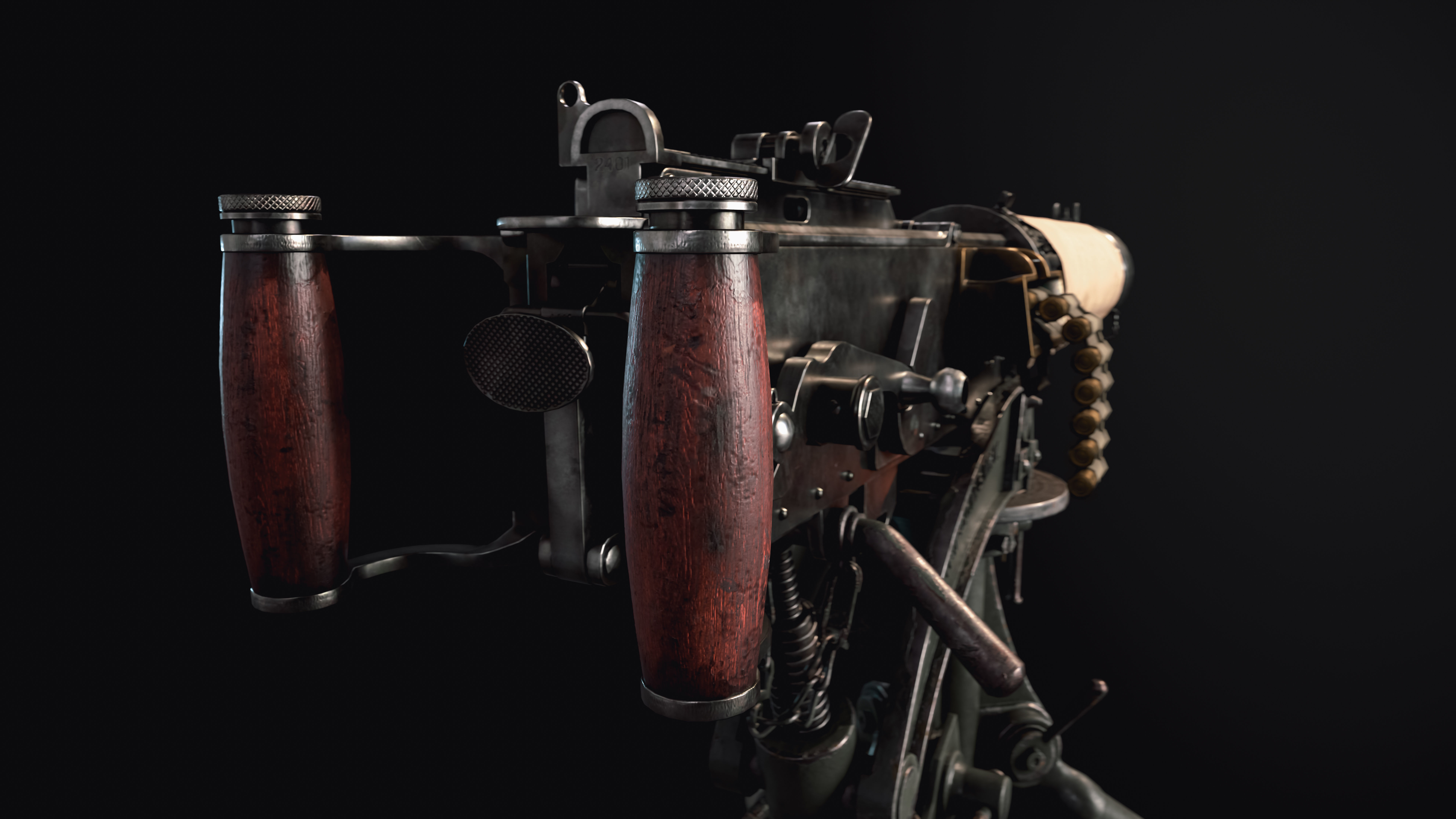 Vickers Machine Gun Low-poly 3D model_3