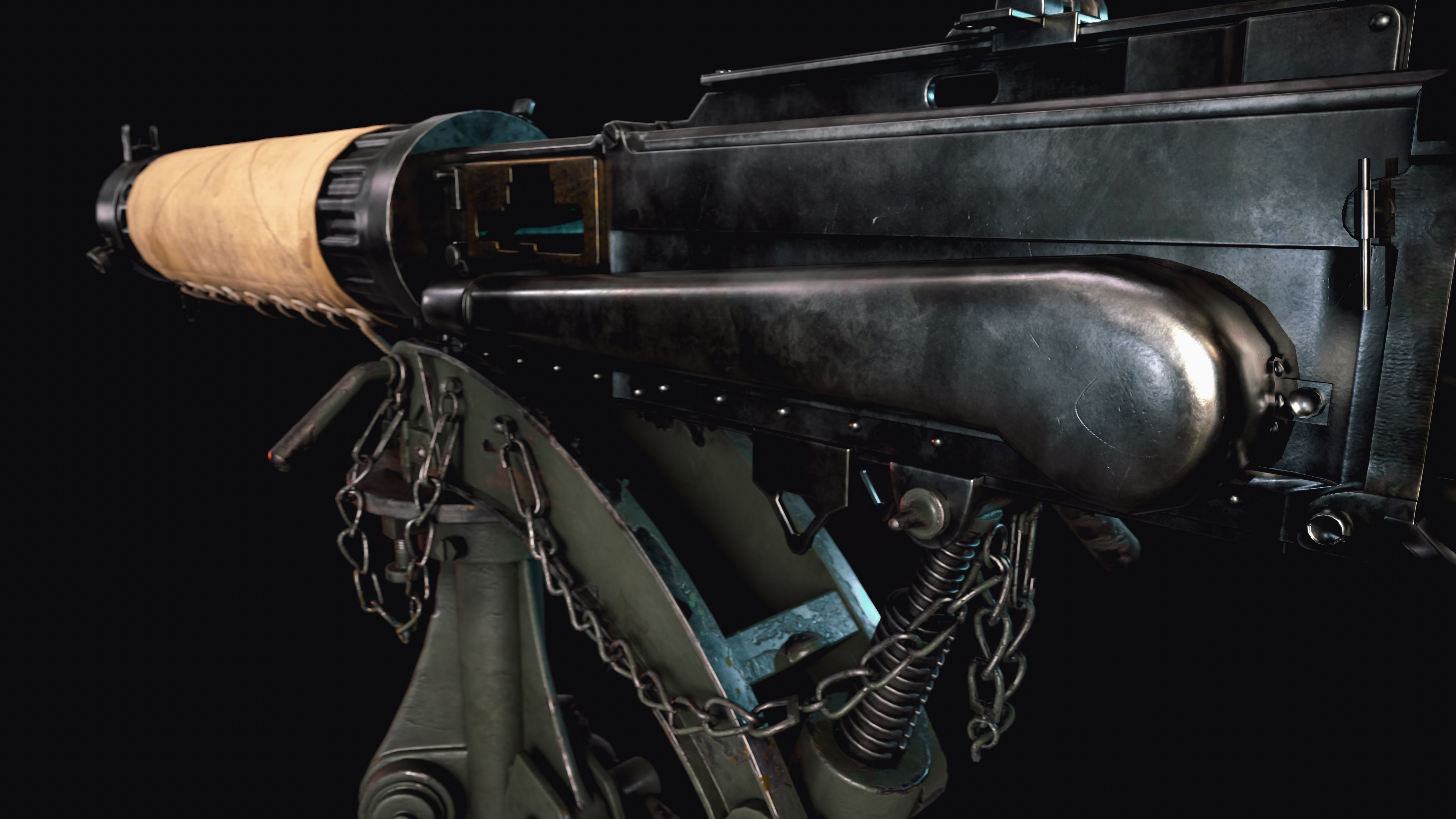 Vickers Machine Gun Low-poly 3D model_10