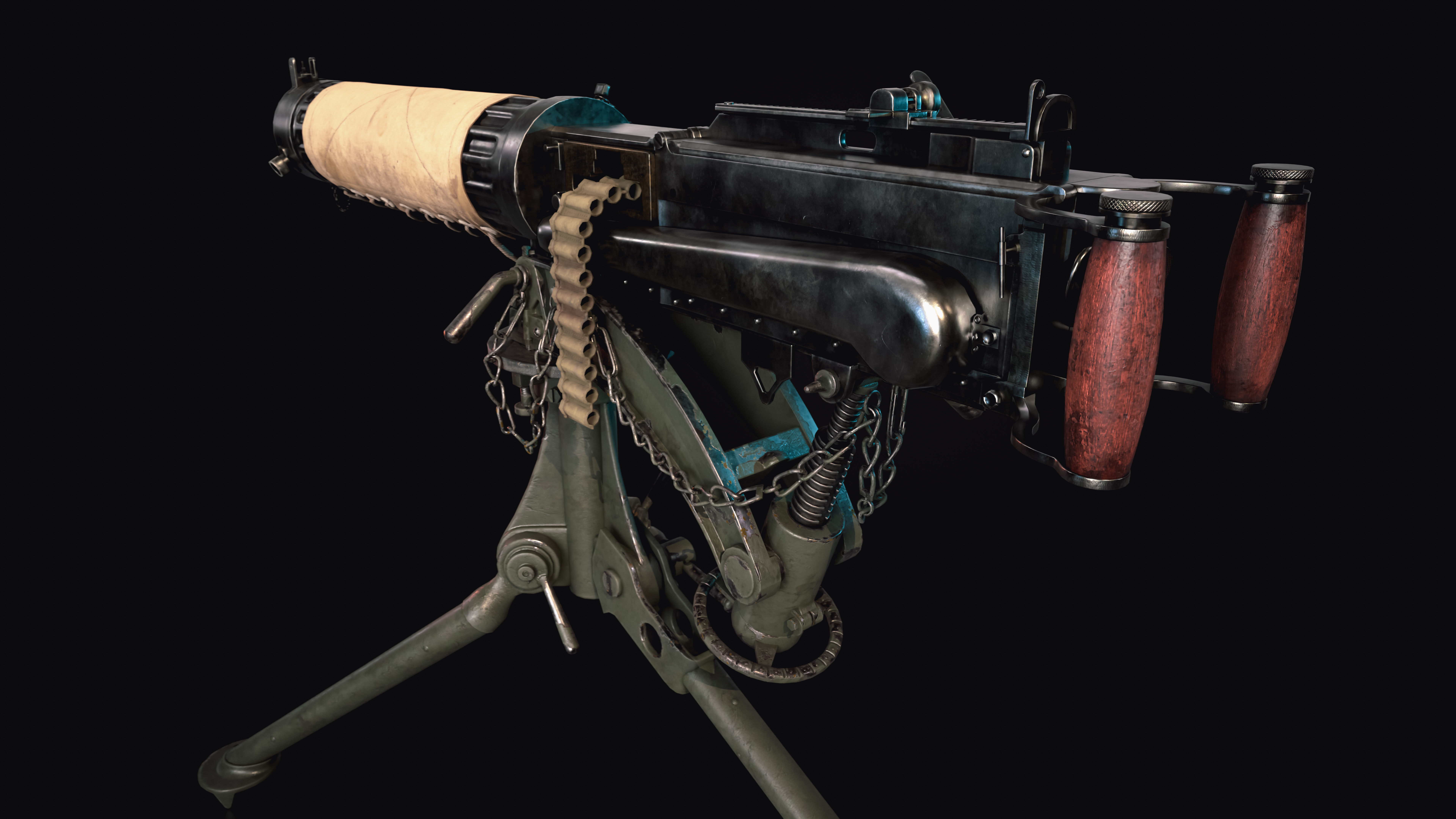Vickers Machine Gun Low-poly 3D model_9