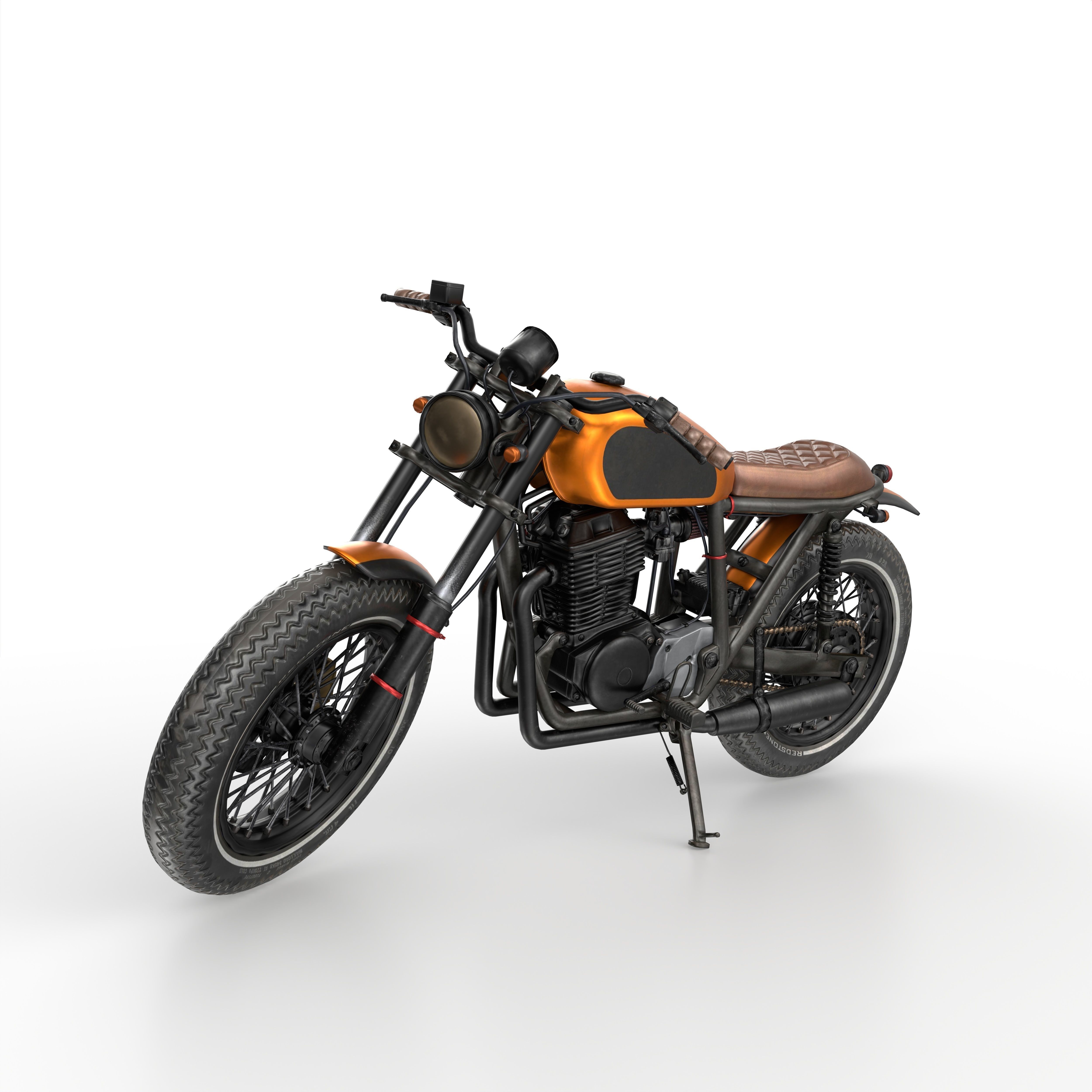 Motorcycle cafe racer 3D model_2