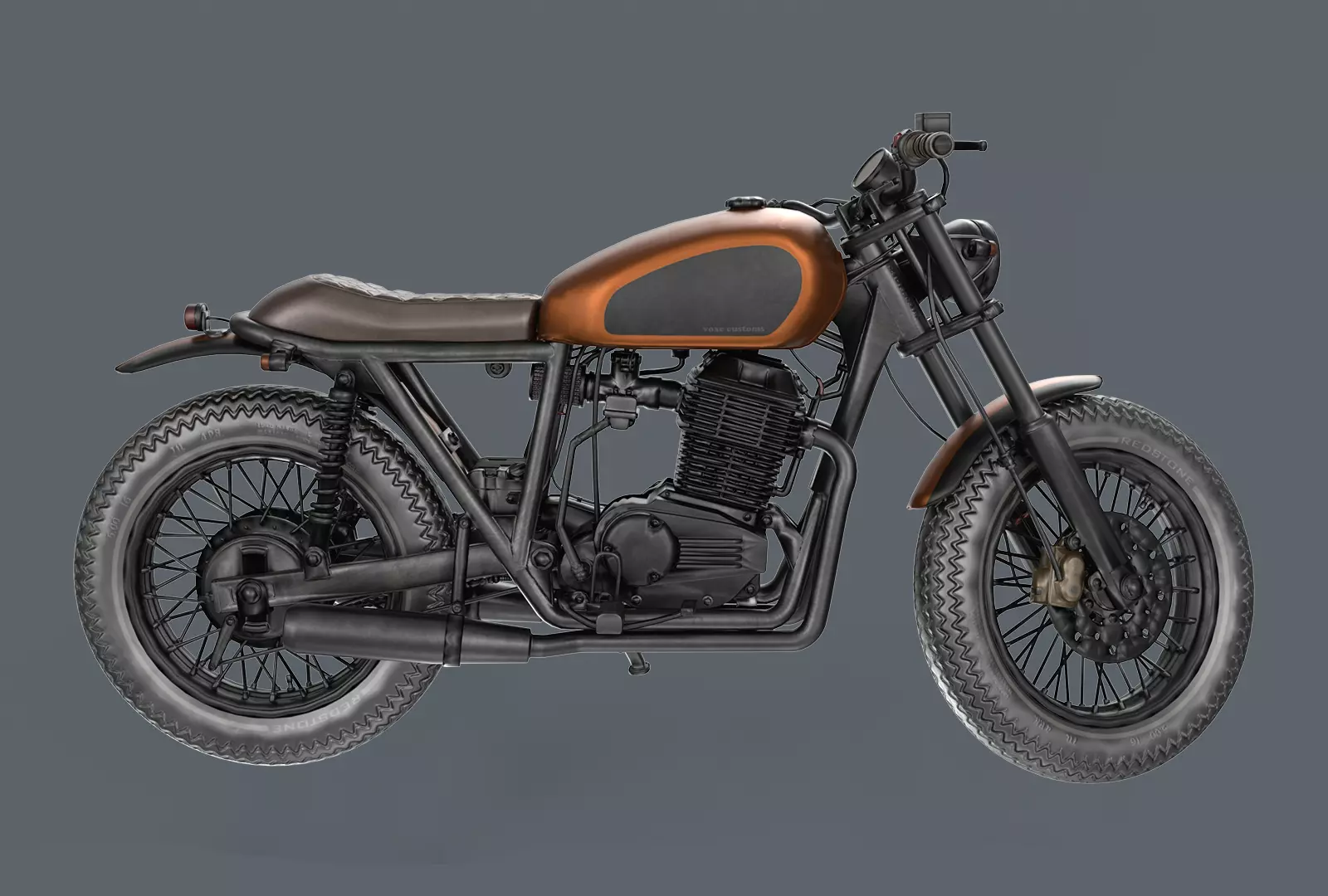 Motorcycle cafe racer 3D model_0