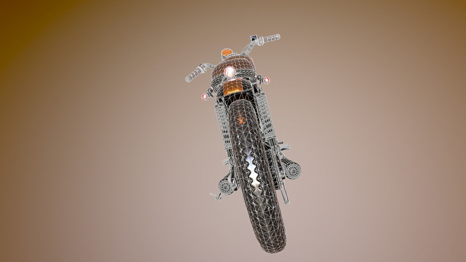 Motorcycle cafe racer 3D model_13