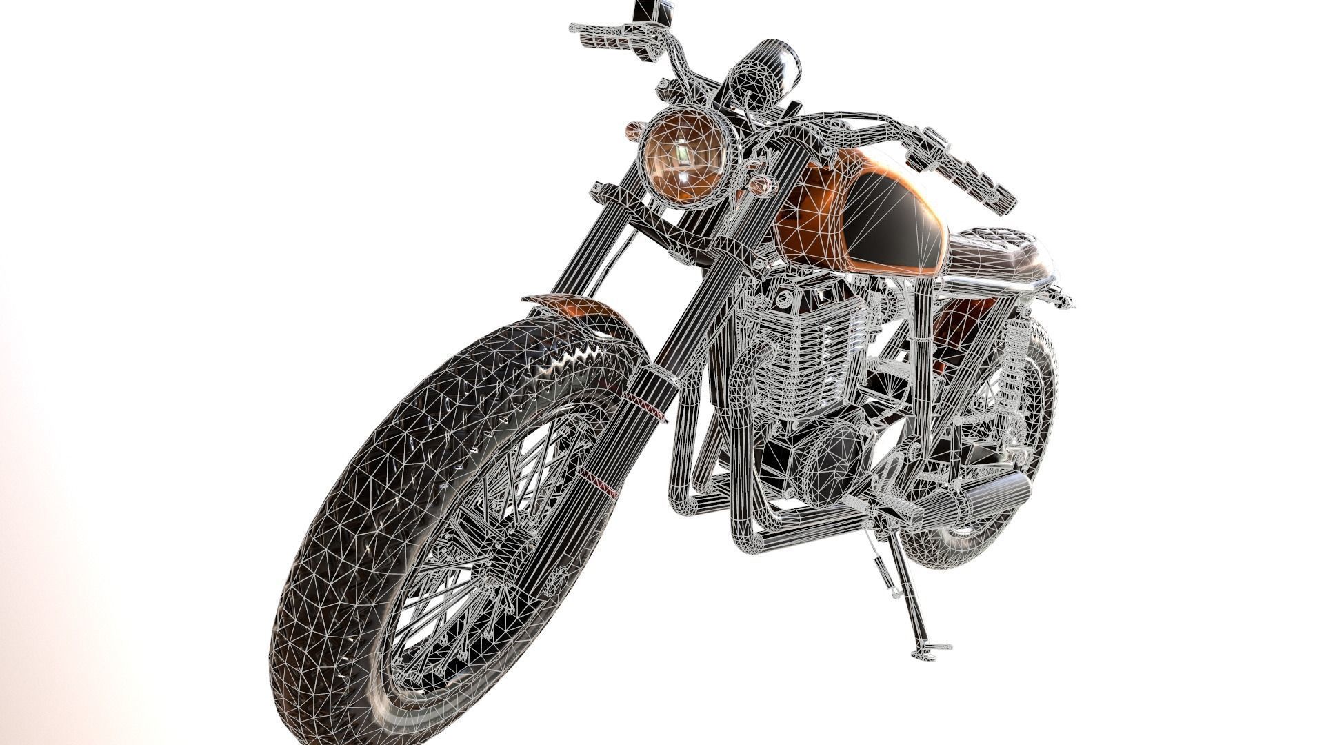 Motorcycle cafe racer 3D model_7