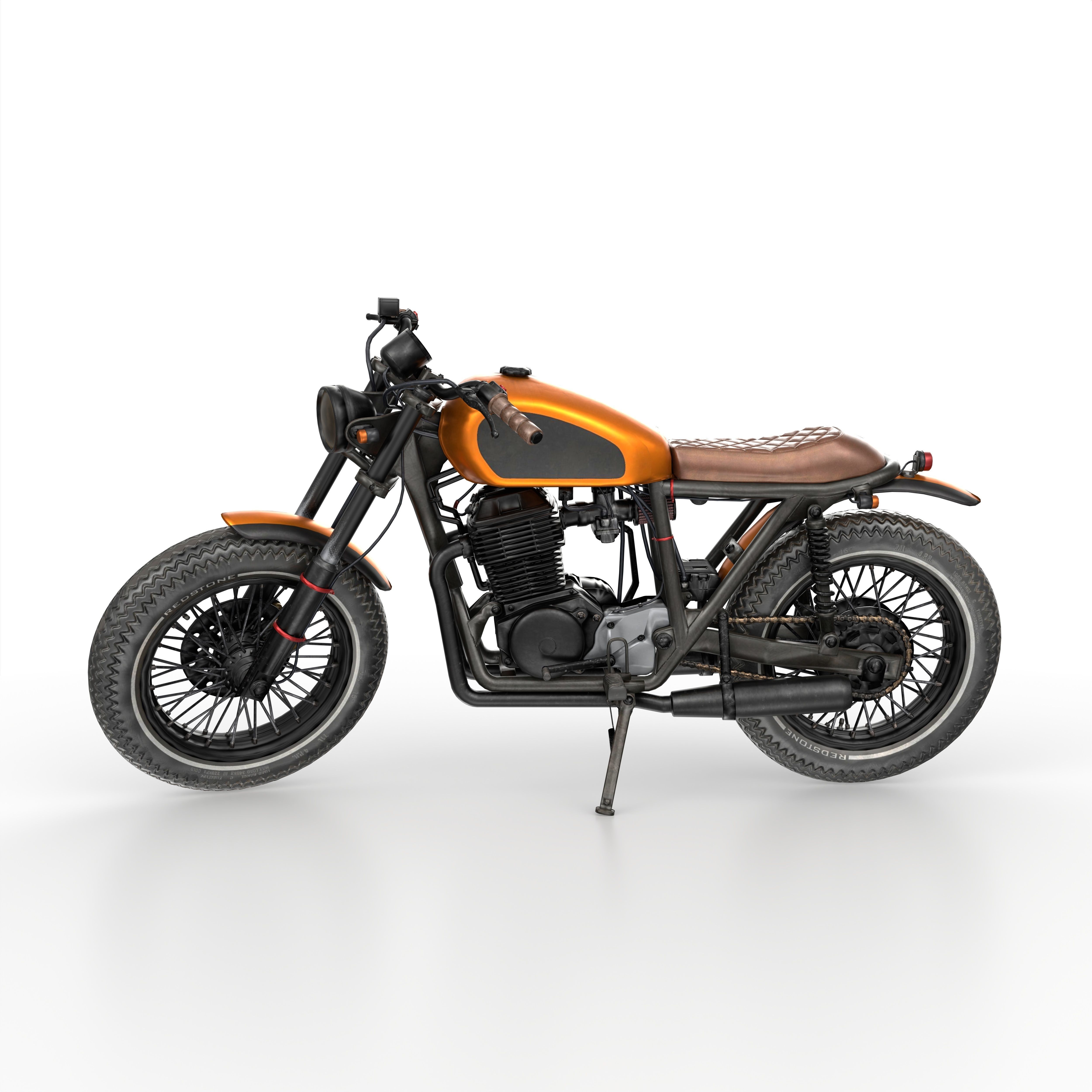 Motorcycle cafe racer 3D model_1