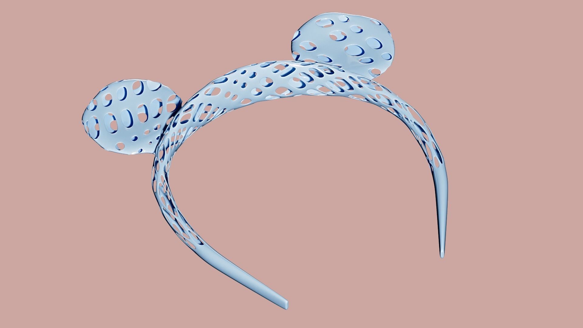 Voronoi mouse Rim to style hair 3D print model_2