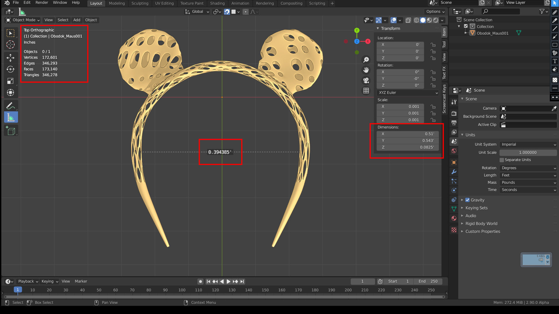 Voronoi mouse Rim to style hair 3D print model_5