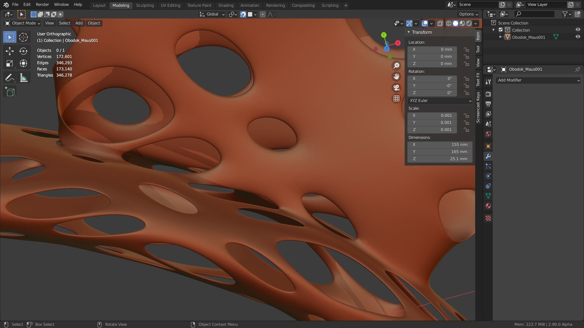 Voronoi mouse Rim to style hair 3D print model_9