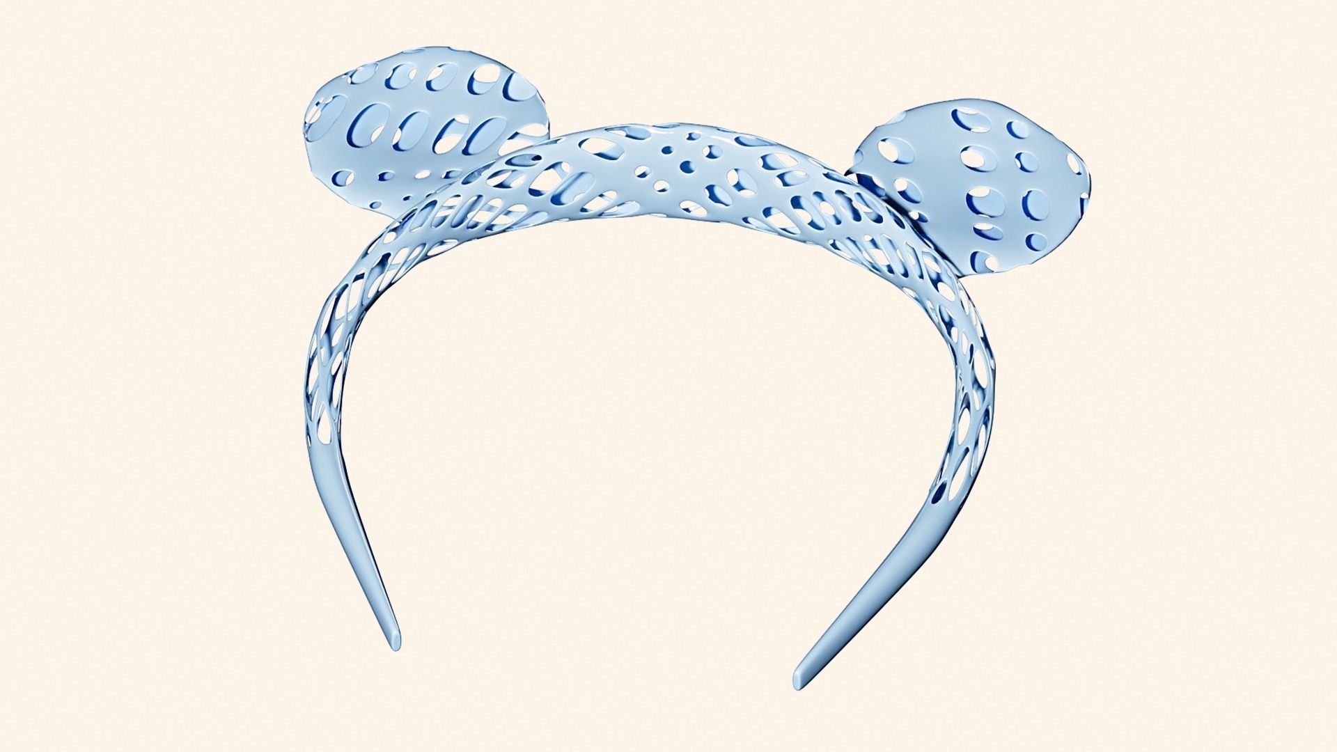 Voronoi mouse Rim to style hair 3D print model_1