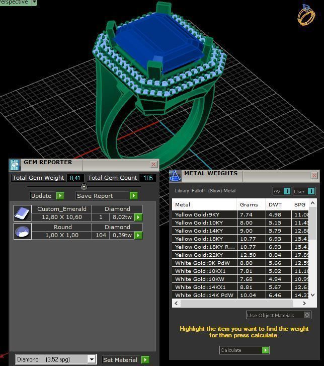 Unisex Ruby Golden Ring  3D print model_11