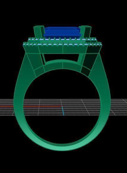 Unisex Ruby Golden Ring  3D print model_5