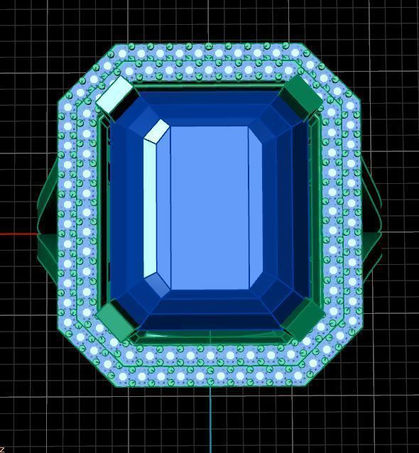 Unisex Ruby Golden Ring  3D print model_7