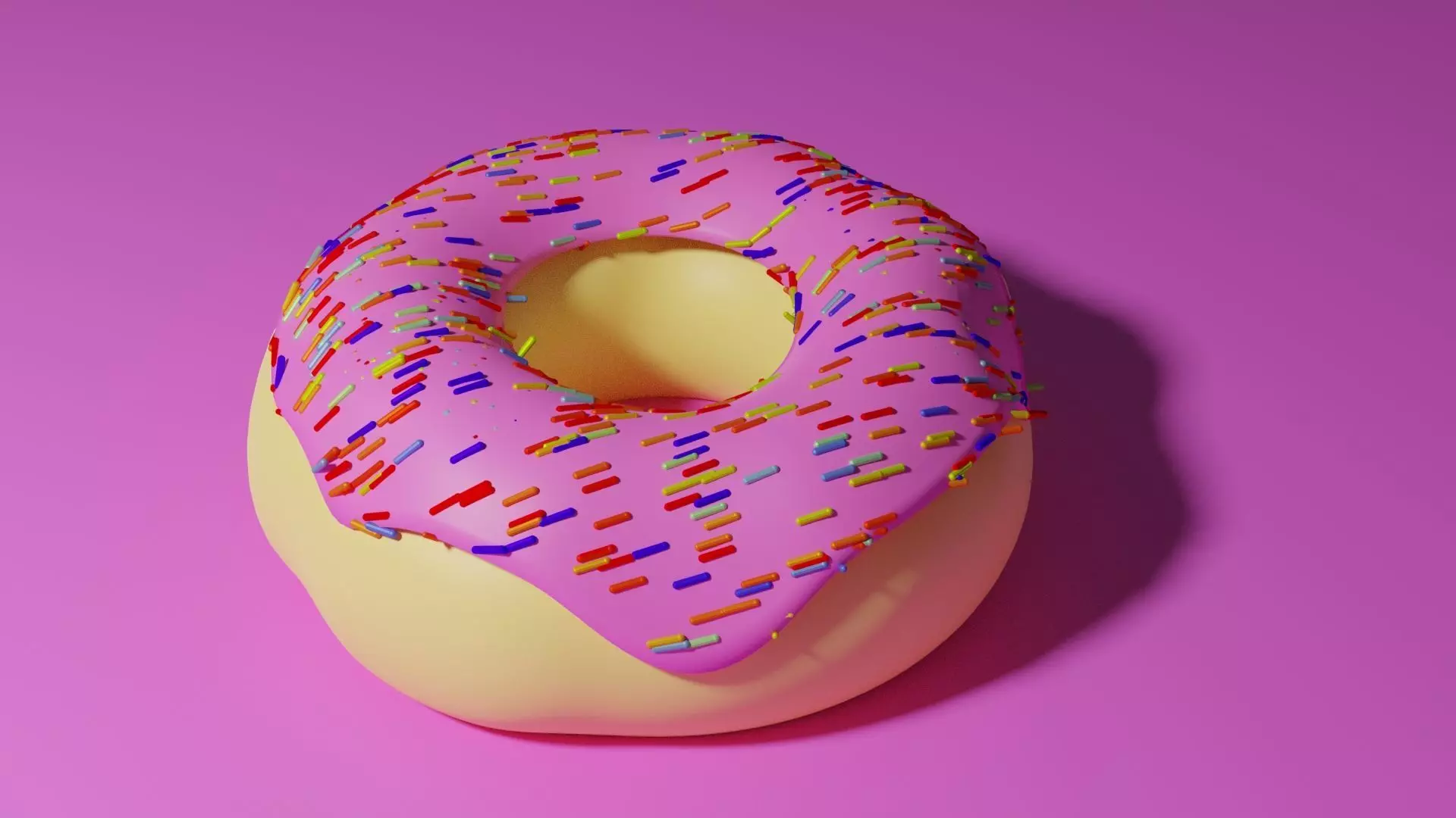 Donut with sprinkles Free 3D model_0