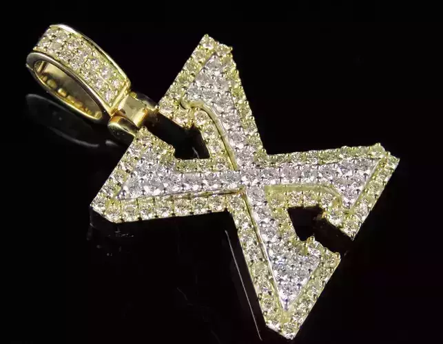 Latter X letter pendant gold with diamonds