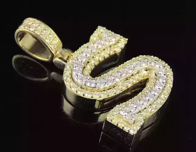 Latter S cz gold letter pendant 3D print model