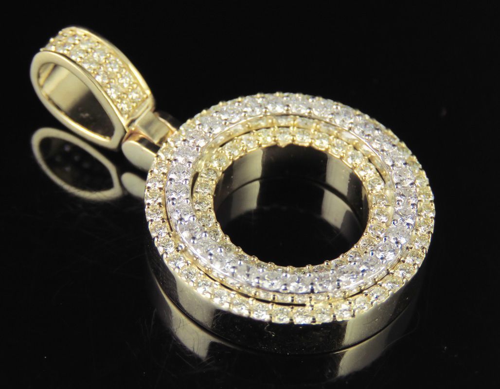 Latter O gold circle pendant with diamonds 3D print model_6