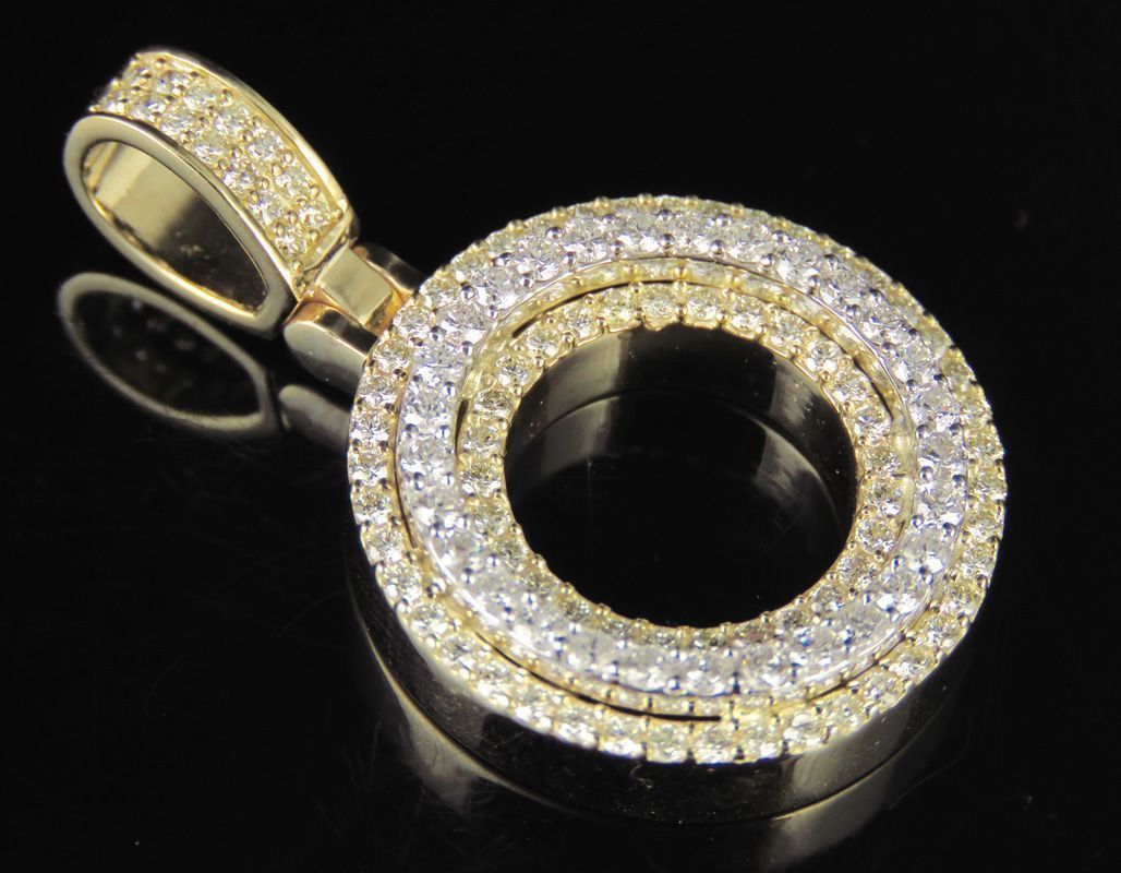 Latter O gold circle pendant with diamonds 3D print model_8