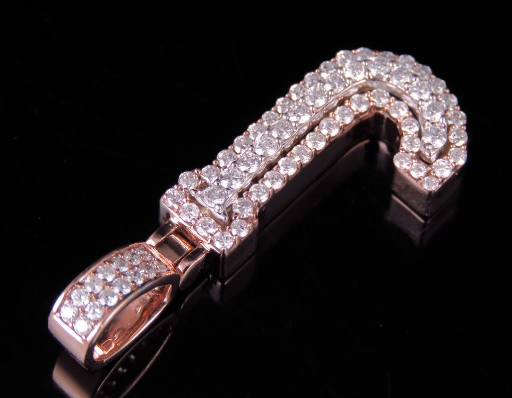 Latter J pendant gold with diamonds 3D print model_9