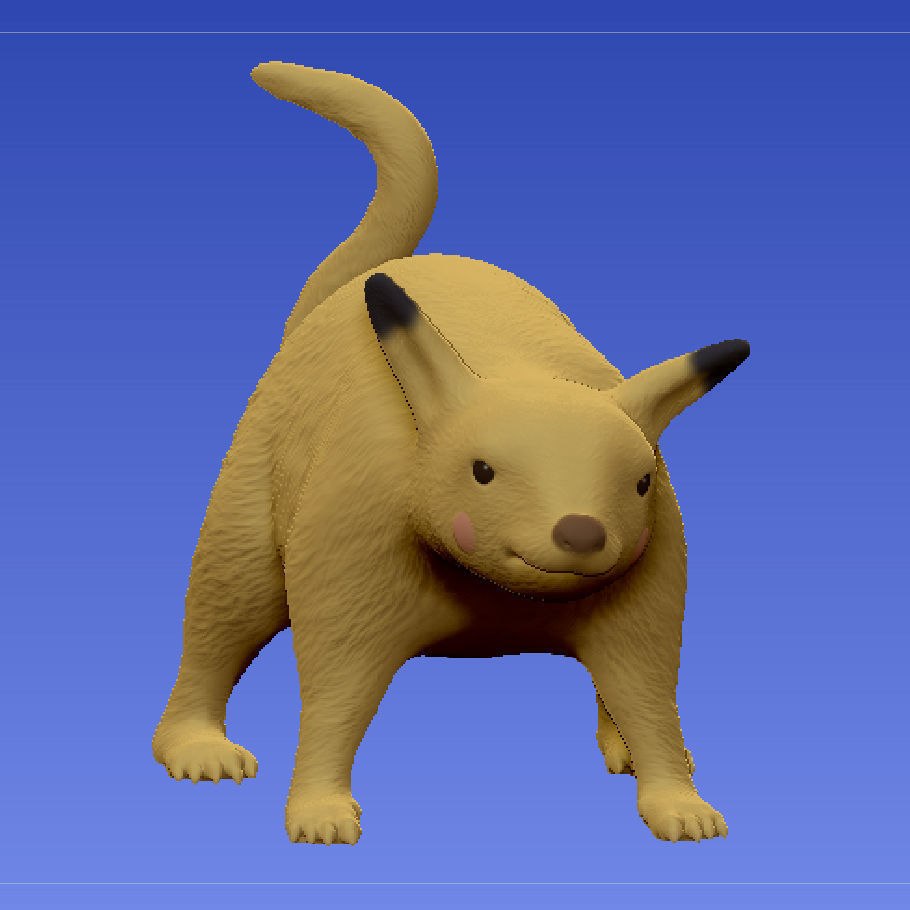 Pikachu Realistic Pokemon Figure 3D print model_2