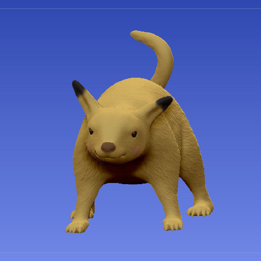 Pikachu Realistic Pokemon Figure 3D print model_3