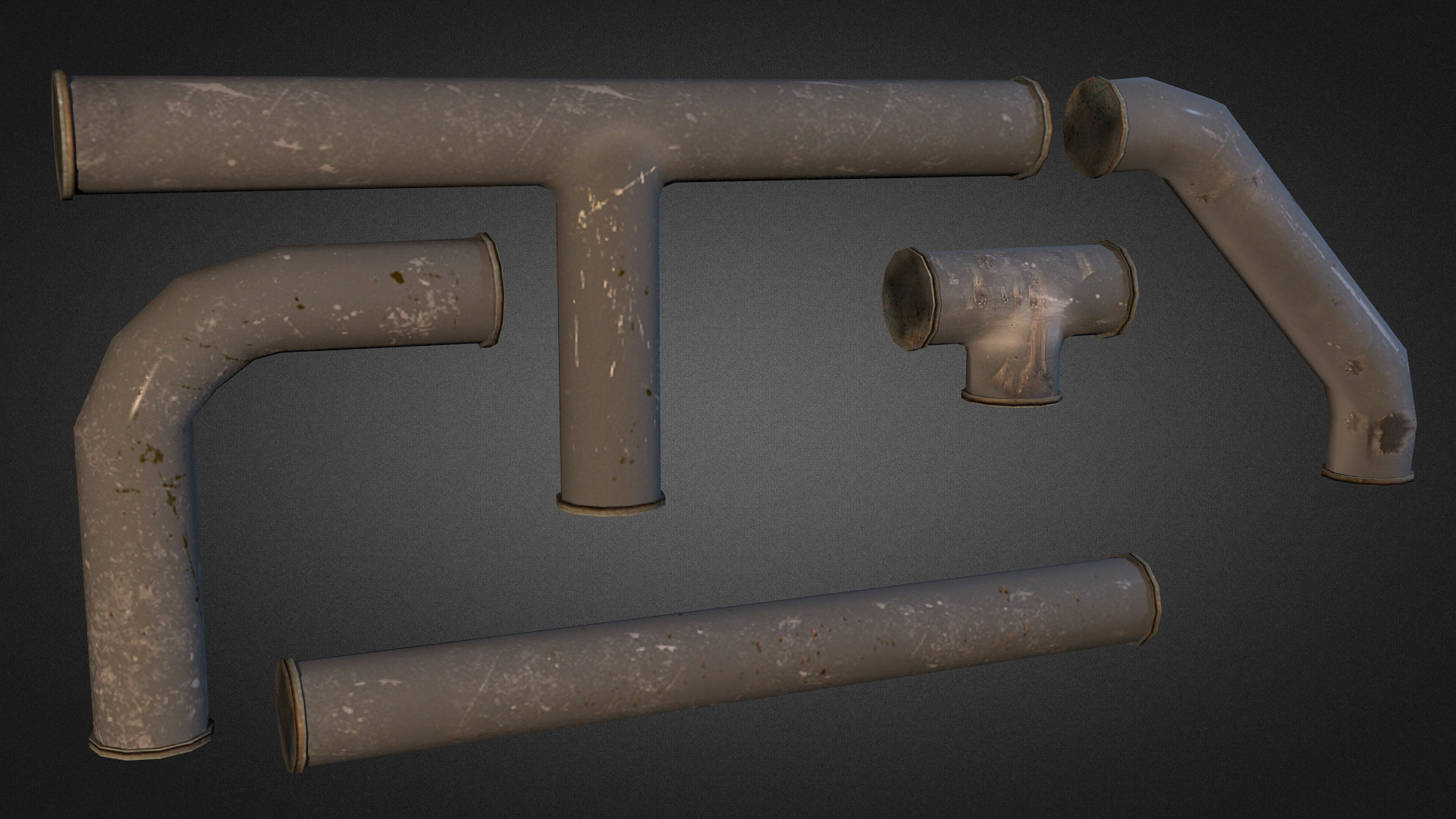 Pipe Pack 01 Low-poly 3D model_3