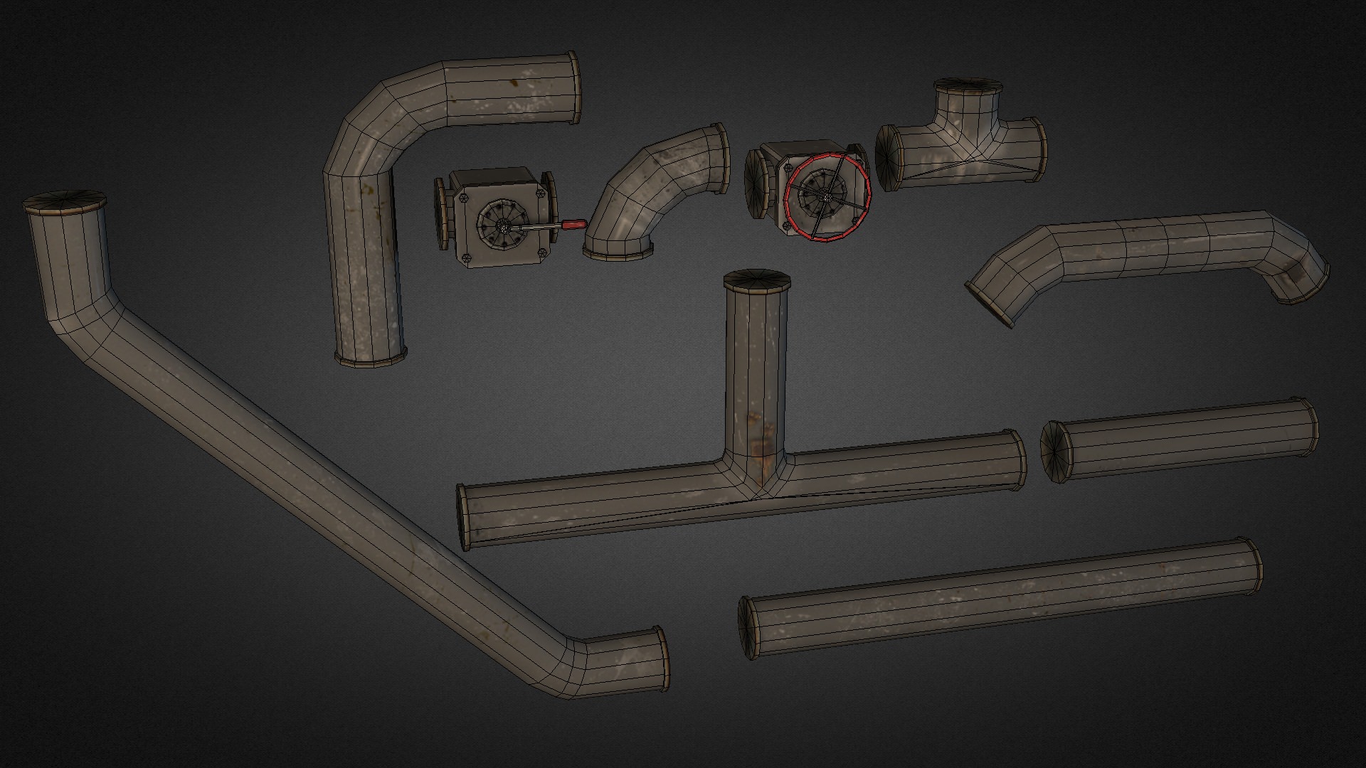 Pipe Pack 01 Low-poly 3D model_5